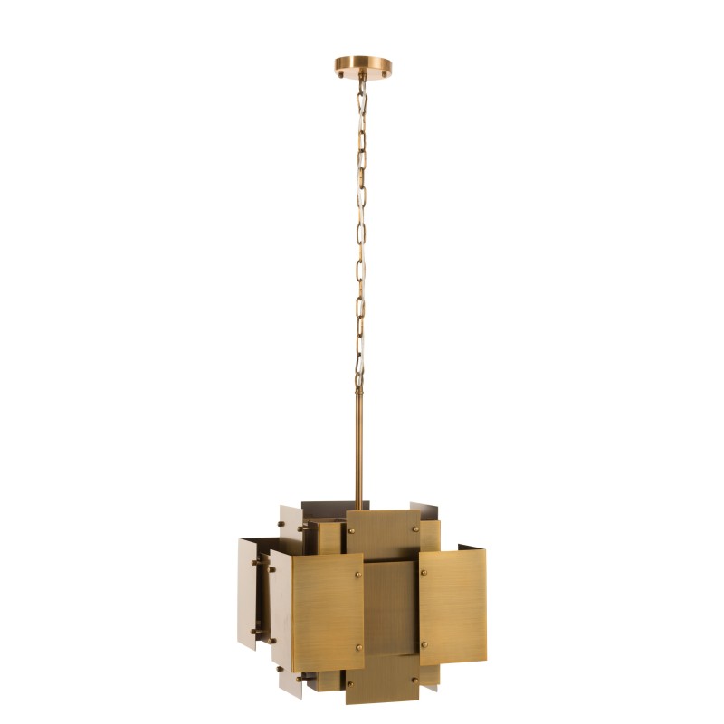 lustre carre acier mat or