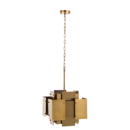 lustre carre acier mat or
