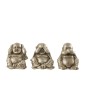 Lot de 3 bouddha assis en poly argent 10x9x12cm Lot de 3 bouddha assis en poly argent 10x9x12cm