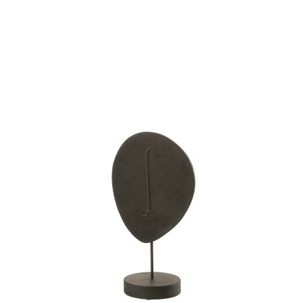 Tête plate sur socle en résine noir 17x11x34cm