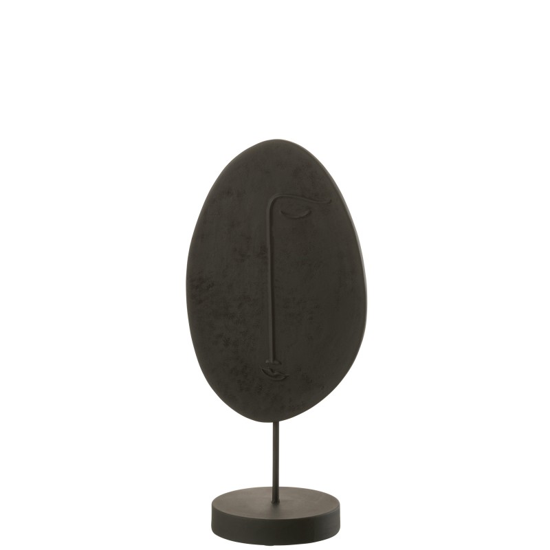 Tête plate sur socle en résine noir 46x20x14cm