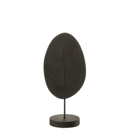 Tête plate sur socle en résine noir 46x20x14cm