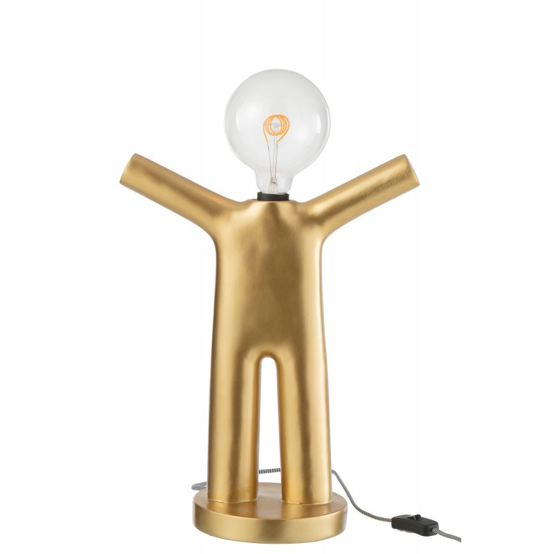 Lámpara pequeña Maurice en resina dorada de 35x18.5x44.5 cm