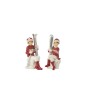 Lot fille et garçon assis avec ski en poly blanc 10x7x17cm Lot fille et garçon assis avec ski en poly blanc 10x7x17cm