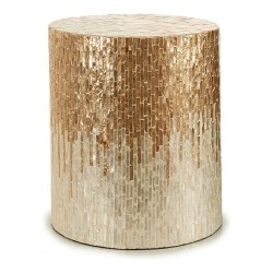 Tabouret Argenté Doré Nacre noire DM (40 x 46 x 40	 cm)