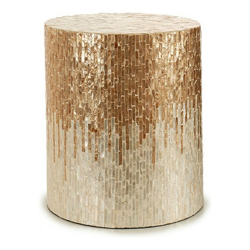 Tabouret Argenté Doré Nacre noire DM (40 x 46 x 40	 cm)