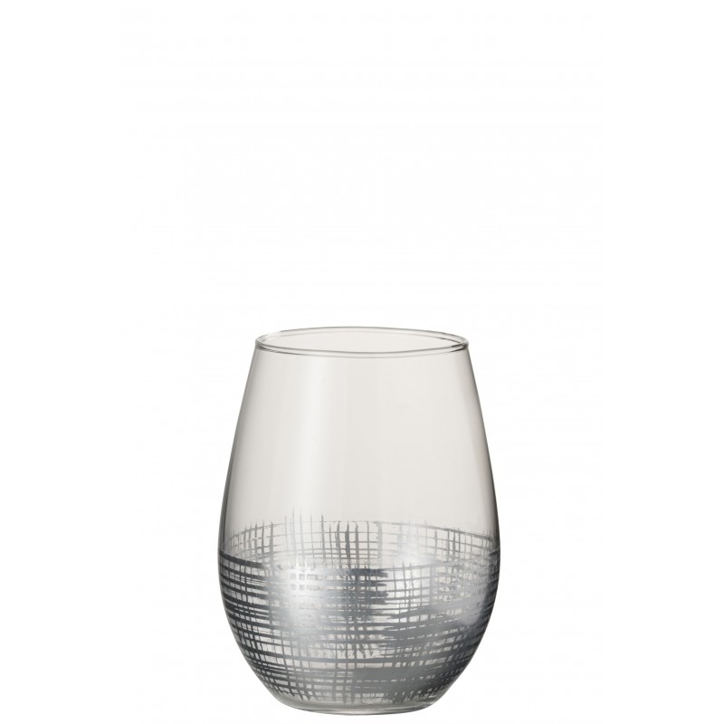 Vaso de vidrio plateado - transparente 11x11x13 cm