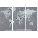 SET DE 3 DECORATION MURALE PLANISPHERE VERRE GRIS SET DE 3 DECORATION MURALE PLANISPHERE VERRE GRIS