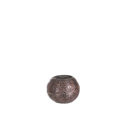 Photophore boule en verre gris 10x10x9 cm