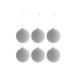 Boite de 6 boules de Noël en verre gris 8x8x8 cm
