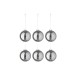 Boite de 6 boules de Noël en verre gris 8x8x8 cm