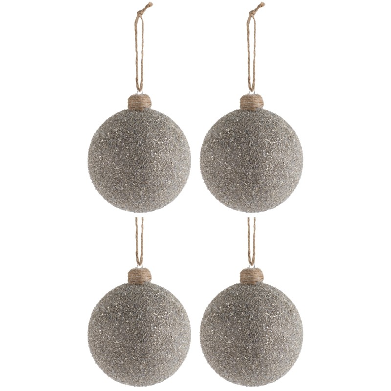 Boite de 4 boules de Noël en verre cristallisé