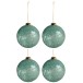 Boite de 4 boules de Noël en verre Azur 10.5x10.5x12 cm