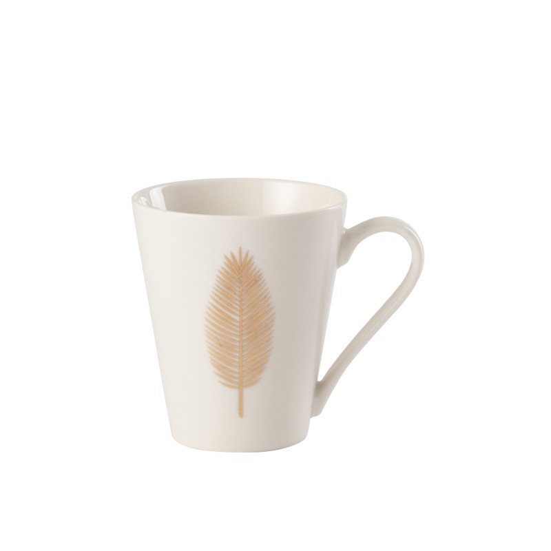 Taza con pluma o de porcelana blanca 12x9x10cm