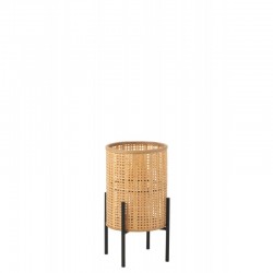 Lámpara de pie con patas de bambú natural 31x31x50cm