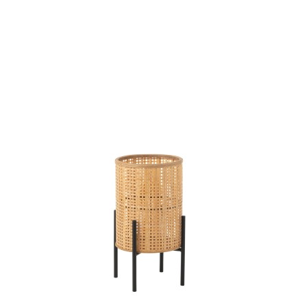 Lanterne avec pieds en bambou naturel 31x31x50cm
