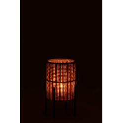 Lanterne avec pieds en bambou naturel 31x31x50cm