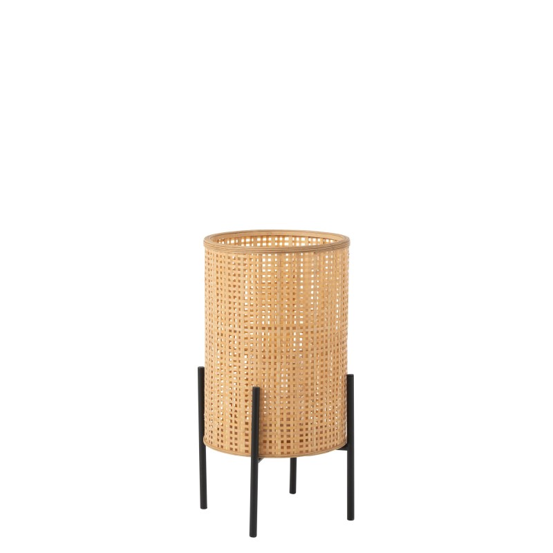 Lanterne avec pieds en bambou naturel 35x35x63cm Lanterne avec pieds en bambou naturel 35x35x63cm