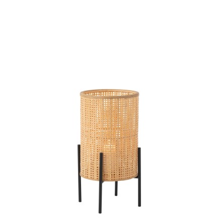 Lanterne avec pieds en bambou naturel 35x35x63cm