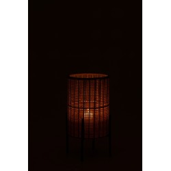 Lanterne avec pieds en bambou naturel 35x35x63cm