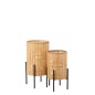 Lanterne avec pieds en bambou naturel 35x35x63cm Lanterne avec pieds en bambou naturel 35x35x63cm