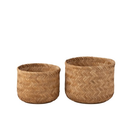 Set de 2 paniers en bambou naturel D40 et 35cm