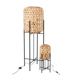 Lampe sur pied en bambou naturel 24x24x53cm