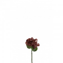 Hortensia artificial de plástico marrón 12.5x12.5x32 cm