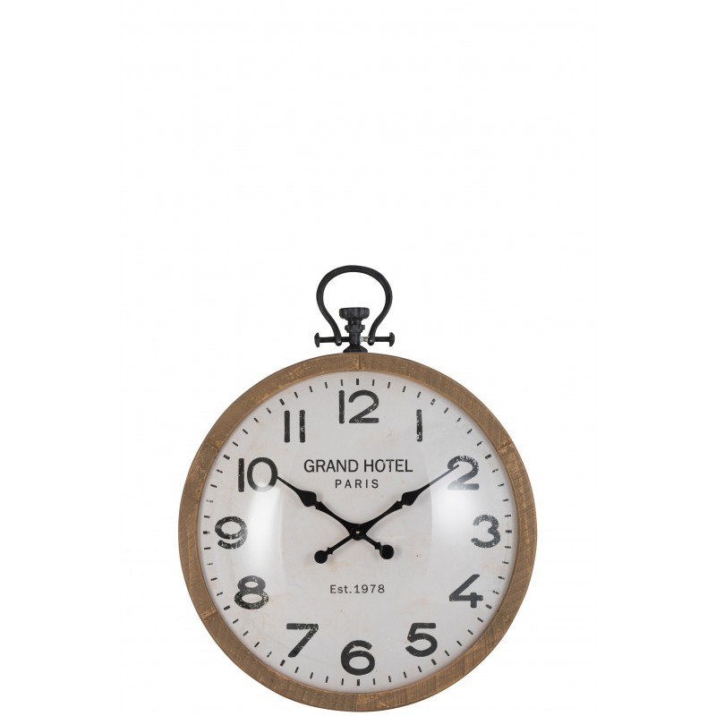 Horloge ronde en verre naturel 73.5x92x19.5 cm