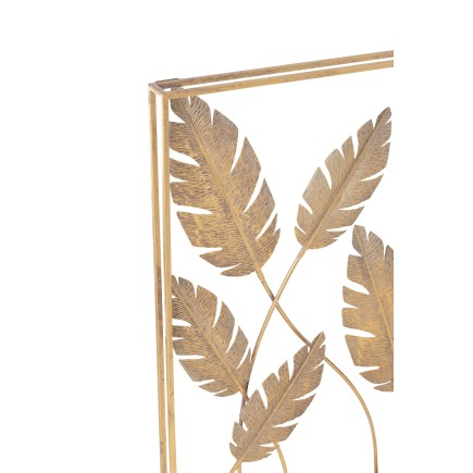 Décoration murale à feuilles doré 119x70x9cm