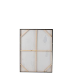 Pintura con trigo en lienzo y madera marrón y oro H90cm.