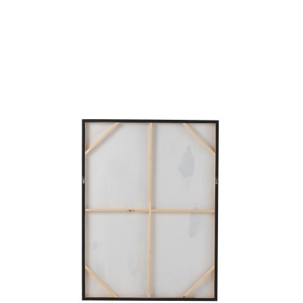 Pintura con trigo en lienzo y madera marrón y oro H90cm.