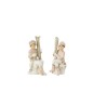 Conjunto de 2 figuras de Navidad de resina multicolor de 10x8.5x18 cm