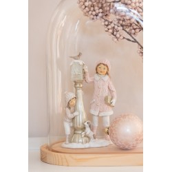 Conjunto de 2 figuras de Navidad de resina multicolor de 13.5x7x21 cm
