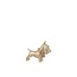 Perro de cerámica dorado de 4x5x12 cm