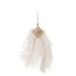 Suspensión con plumas blancas y strass de 30x18x6 cm
