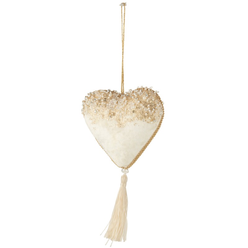 Colgante de corazón de plástico blanco de 29x5x11.5 cm