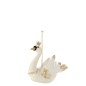 Suspensão cisnes em plástico branco 17x7,5x13 cm
