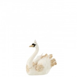 Cisne de plástico blanco de 23x16x26 cm