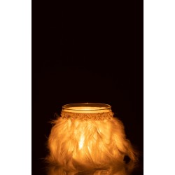 Photophore en verre blanc 9x9x9 cm