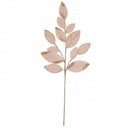 Branche avec feuilles en textile rose 15x1.5x74.5 cm