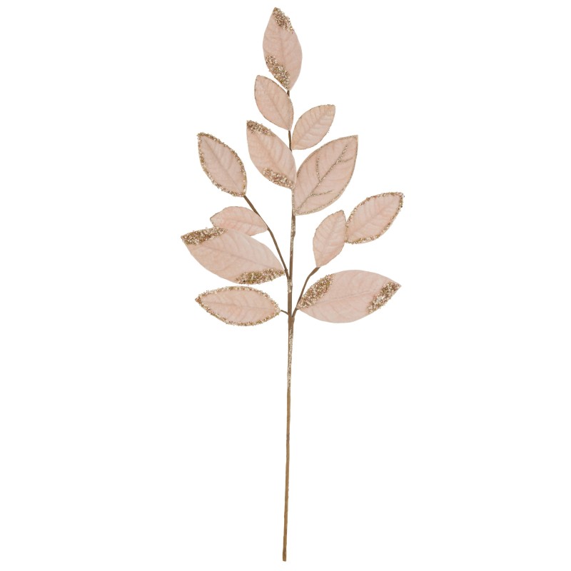 Branche avec feuilles en textile rose 15x1.5x74.5 cm Branche avec feuilles en textile rose 15x1.5x74.5 cm