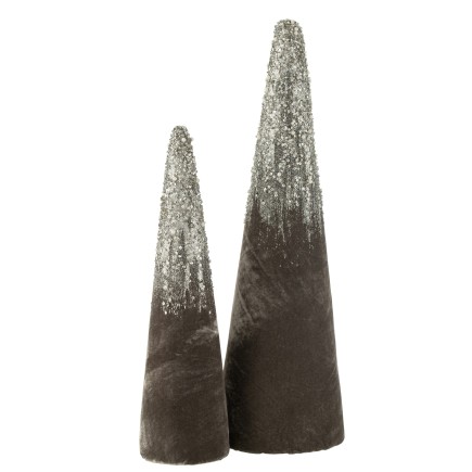 Cône décoratif en plastique gris 19x19x62 cm