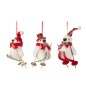 Set de 3 suspensions de Noël en plastique blanc 17x10.5x19.5 cm