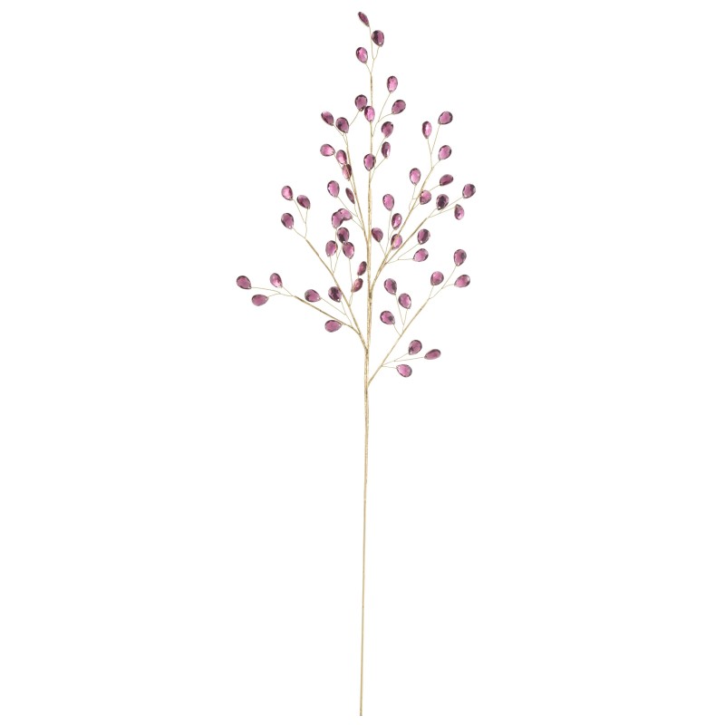 Branche de pierres strass en plastique mauve 8x4x66 cm