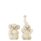 Set de 2 pingouins en textile crème 22x27.5x27 cm