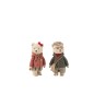 Set de 2 ours en textile multicouleur 18x16.5x30 cm