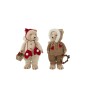 Set de 2 ours en textile multicouleur 20x18x40 cm