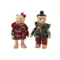 Set de 2 ours en textile multicouleur 19x21x50 cm