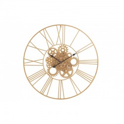 Horloge ronde en métal or 80x80x4 cm